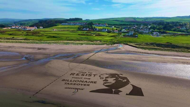protest greenpeace pe terenul de golf trump turnberry din scotia timpul sa rezistam lupta impotriva dominatiei miliardarilor 68124454e29ec
