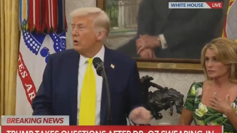 video incident in momentul in care donald trump facea declaratii in biroul oval unei fetite i s a facut rau cum a reactionat presedintele 680347b974c59