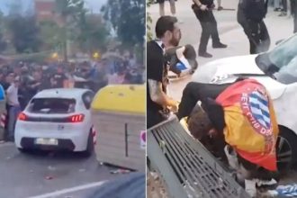 incident socant 13 raniti dupa ce o masina a intrat intr un grup de suporteri inaintea meciului dintre espanol si barca 6826b9870b66f