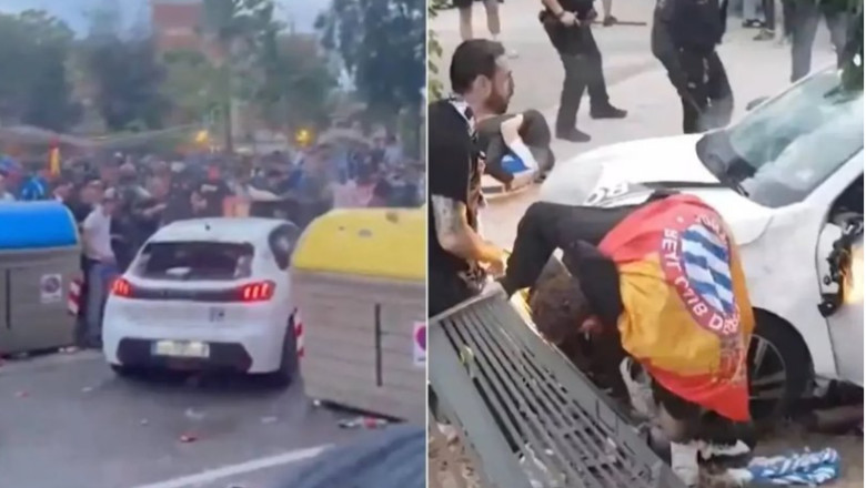 incident socant 13 raniti dupa ce o masina a intrat intr un grup de suporteri inaintea meciului dintre espanol si barca 6826b9870b66f