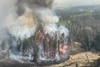 video peste 17 000 de persoane evacuate din cauza incendiilor de vegetatie in centrul canadei flacarile se deplasau foarte repede 68381c3f7d4e5