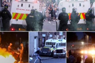 galerie foto romanii sunt vizati in mod special continua violentele in orasul nord irlandez ballymena incendieri case distruse de protestatari 684a87e4e5f2e