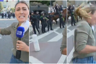 video momentul in care politia din los angeles impusca o jurnalista australiana in timpul unei transmisiuni in direct de la proteste 6846a9ae5d9f4