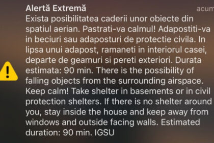 news alert mesaj ro alert in tulcea populatia avertizata in legatura cu posibilitatea caderii unor obiecte din spatiul aerian anuntul mapn 6864b22ca53e7