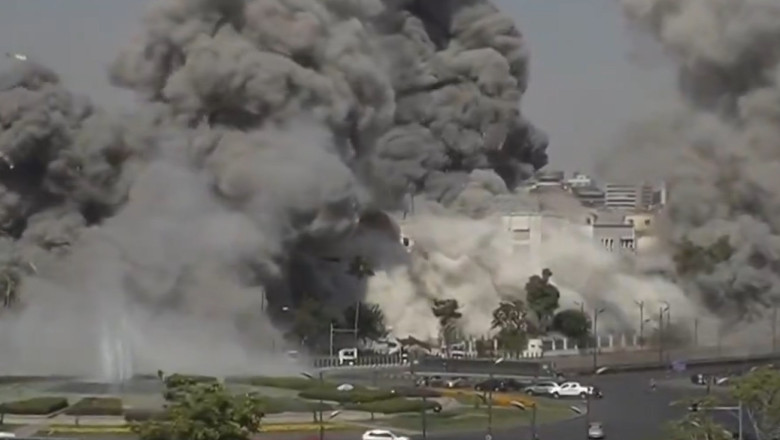 video momentul in care israelul bombardeaza ministerul apararii din damasc a fost surprins in direct de catre o televiziune 6877bdca4090b