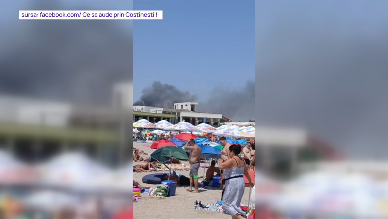 video panica pentru turisti la costinesti un incendiu de vegetatie a izbucnit langa plaja 6884e9f691238