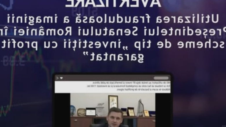 alerta de inselatorie imaginea presedintelui senatului si a celei mai mari banci comerciale folosite pentru promovarea unei scheme piramidale 68a980184764f