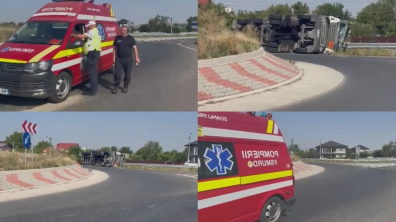 trafic blocat pe dn 24a in judetul vaslui o cisterna plina cu gaz metan s a rasturnat si sunt scurgeri din incarcatura 68b6ed9436dfe