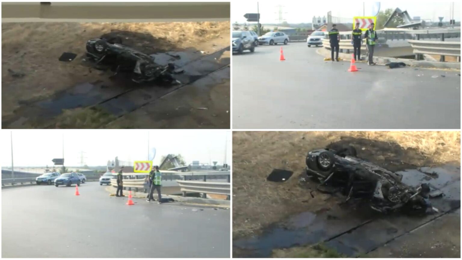 tragedie pe centura capitalei doi oameni au murit dupa ce masina lor a cazut de pe un pod si a fost cuprinsa de flacari 68bd252b44c23