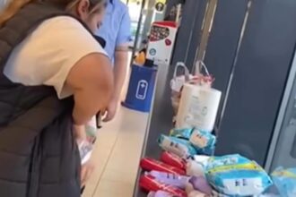 video cantitatea record de produse furate de doua hoate dintr un hypermarket femeile au acoperit un raft intreg cu marfa sustrasa 68cbe94ae64cb