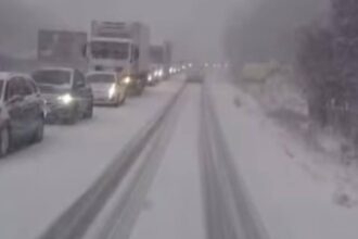 coloane interminabile pe valea oltului ninsorile abundente si un tir au paralizat o portiune din dn7 foto video 6953f0f47a312