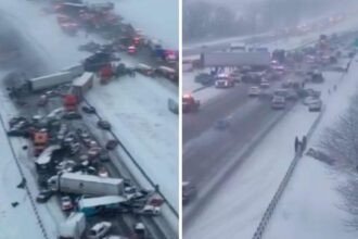 haos pe o autostrada din indiana 45 de vehicule implicate intr un carambol urias 692da43a57fc8