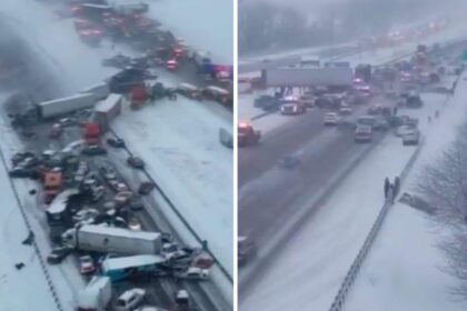 haos pe o autostrada din indiana 45 de vehicule implicate intr un carambol urias 692da43a57fc8