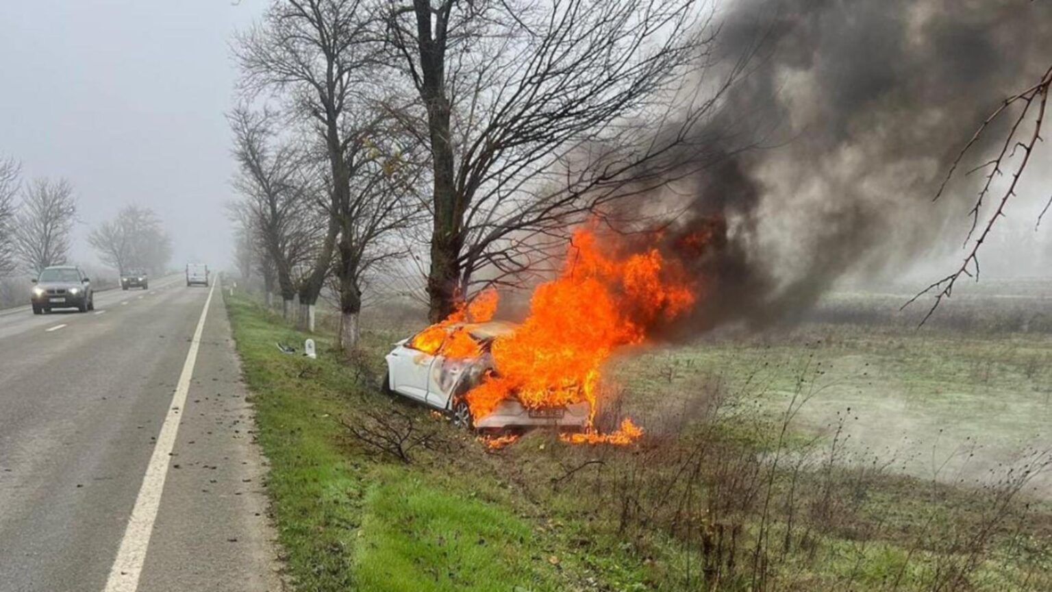 sfarsit groaznic pentru un tanar din slatina s a izbit cu masina de un copac si vehiculul a ars ca o torta foto 693d6dc264aa5