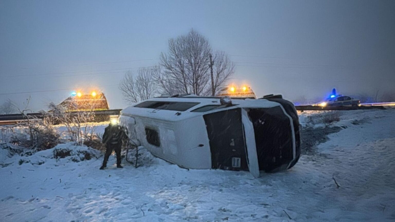 microbuz plin cu mineri rasturnat in gorj din cauza zapezii pompierii intervin de urgenta 695a20264470e